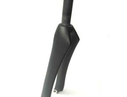 Black short road bike front fork